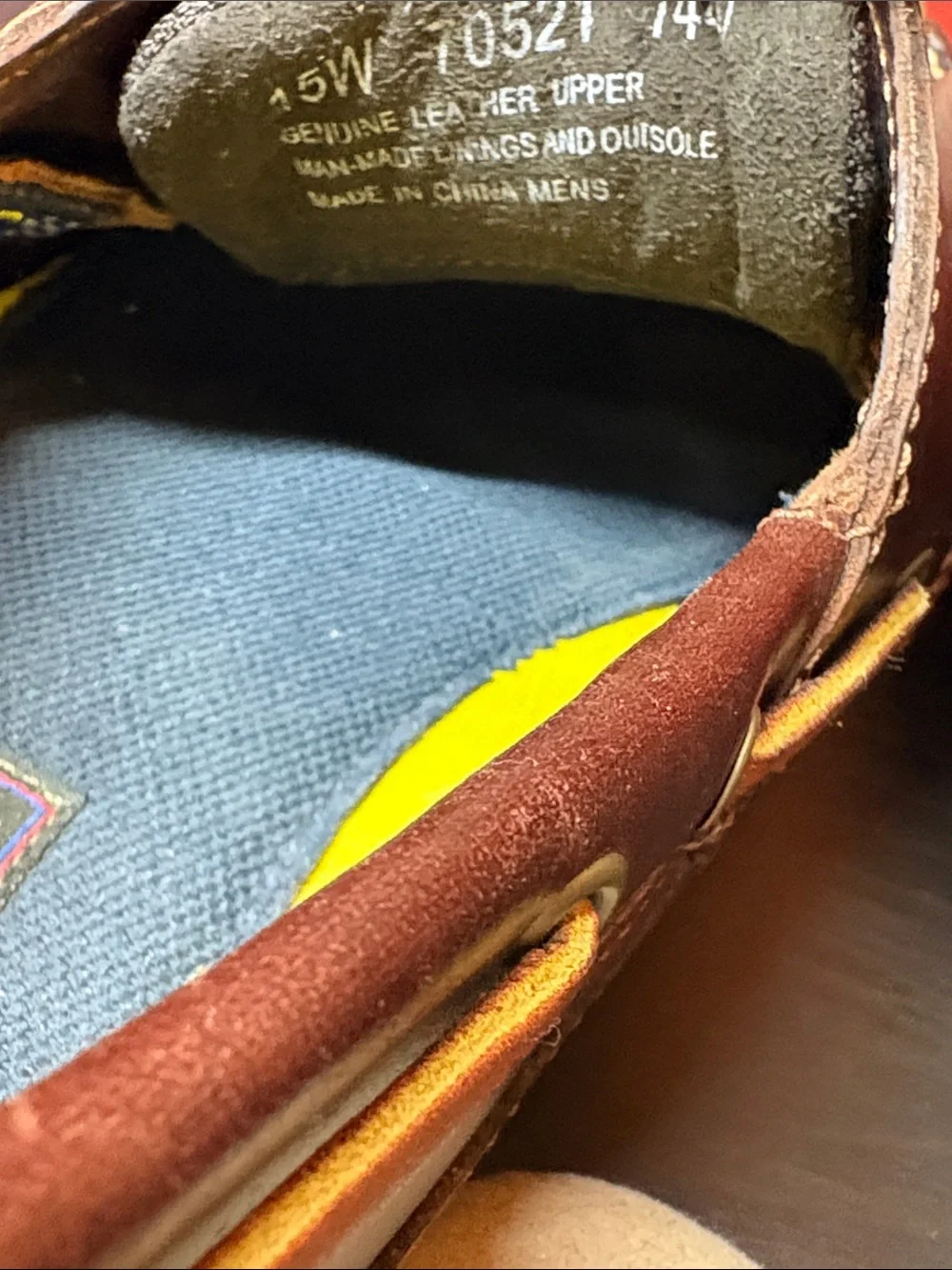 Timberland Brown Leather Boat Shoes with Yellow Laces